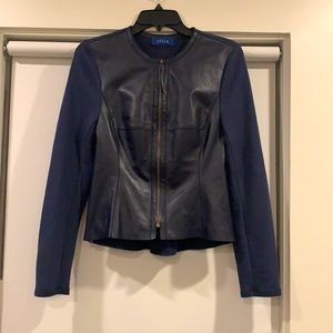 Illia Leather Navy Jacket